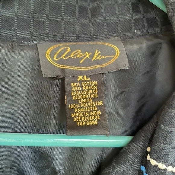 Alex Ku Black Embroidered Parrots Vintage Jacket - Picture 2 of 7